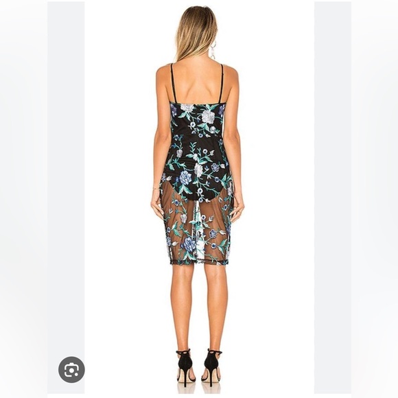 By The Way Lydia Embroidered Corset Dress in Blue Multi - Picture 5 of 5